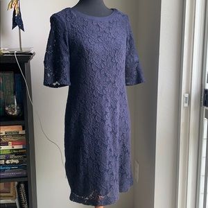 Navy Lace Midi Dress